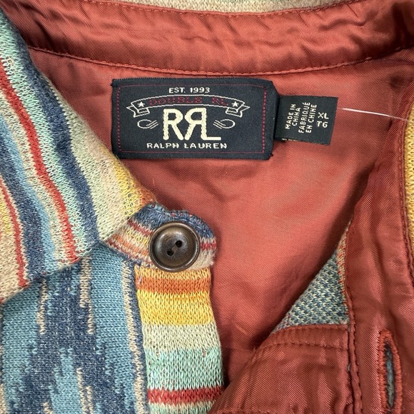Double RL RRL Ralph Lauren Patchwork Rust Multicolor Workshirt Shirt Mens XL NWT - Picture 3 of 13